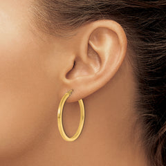 10k 2mm Square Tube Hoop Earrings
