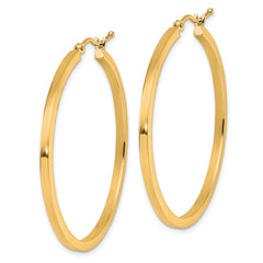 10k 2mm Square Tube Hoop Earrings