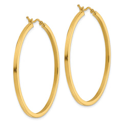 10k 2mm Square Tube Hoop Earrings