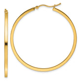10k 2mm Square Tube Hoop Earrings