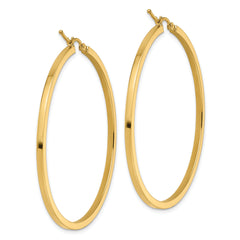 10k 2mm Square Tube Hoop Earrings