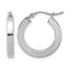 10k White Gold 3mm Polished Square Tube Hoop Earrings