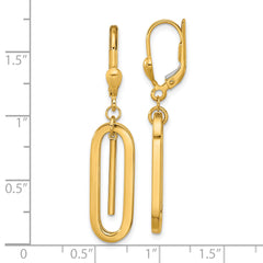 10K Polished Dangle Leverback Earrings