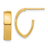 10K Polished J-Hoop Post Earrings