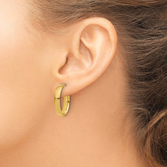 10K Polished J-Hoop Post Earrings