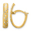 10K w/Rhodium Polished/Satin/Diamond-cut Fancy Hoop Earrings