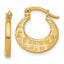 10K Polished and Diamond-cut Fancy Hoop Earrings