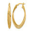 10k Polished and Textured Triple Oval Twist Hoop Earrings