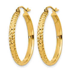 10k D/C 2.8x25mm Hollow Hoop Earrings