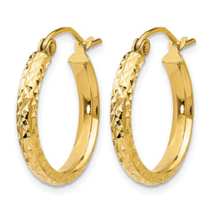 10k D/C 2.8x18mm Hollow Hoop Earrings