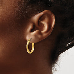 10k D/C 2.8x18mm Hollow Hoop Earrings