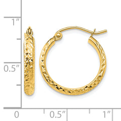 10k D/C 2.8x18mm Hollow Hoop Earrings