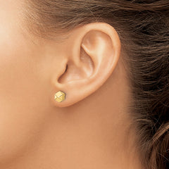 10K Polished Geometric Ball Post Earrings