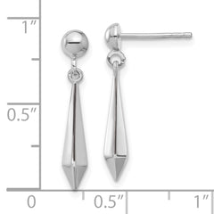 10K White Gold Polished Post Dangle Earrings