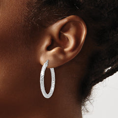 10K ForeverLite White Gold Polished and Textured Earrings