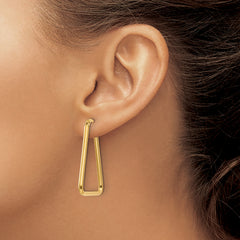 10K Polished Geometric Shape Hoop Earrings