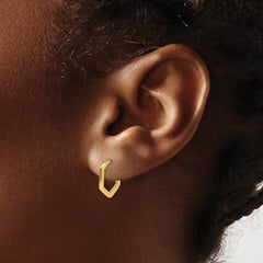10K Polished Geometric Hoop Earrings