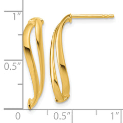 10K Polished Curve Post Earrings