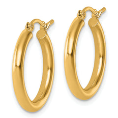 10k Polished 2.5mm Lightweight Tube Hoop Earrings