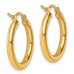 10k Polished 2.5mm Lightweight Tube Hoop Earrings