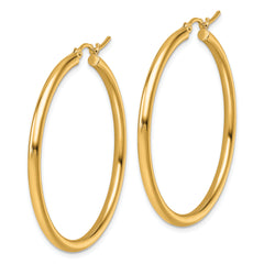 10k Polished 2.5mm Lightweight Tube Hoop Earrings
