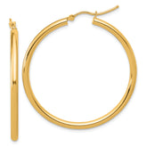 10k Polished 2.5mm Lightweight Tube Hoop Earrings
