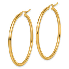 10k Polished 2.5mm Lightweight Tube Hoop Earrings