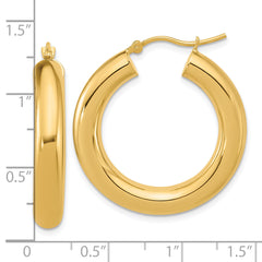 10k Polished 5mm Polished Hoop Earrings