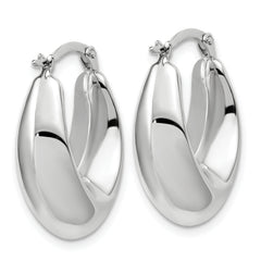 10K White Gold Polished Hoop Earrings