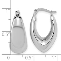 10K White Gold Polished Hoop Earrings