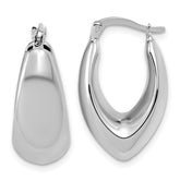 10K White Gold Polished Hoop Earrings