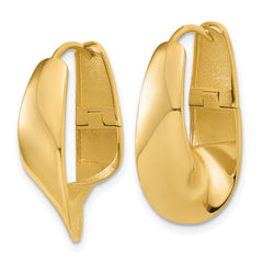 10K Polished Fancy Hinged Hoop Earrings
