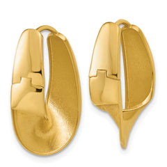 10K Polished Fancy Hinged Hoop Earrings