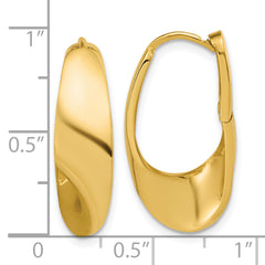 10K Polished Fancy Hinged Hoop Earrings