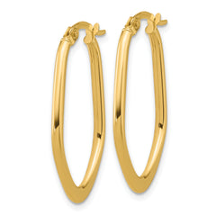 10K Polished Oval Hoop Earrings
