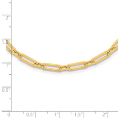 10K Polished Flat Oval Link Necklace