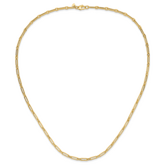 10K Polished Flat Oval Link Necklace
