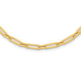 10K Polished Flat Oval Link Necklace