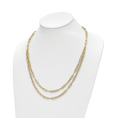 10k Polished Double-layer Link Necklace