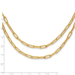 10k Polished Double-layer Link Necklace