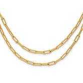 10k Polished Double-layer Link Necklace