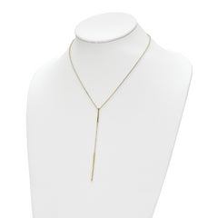 10K Polished Y-drop Bar With 1in ext. Necklace