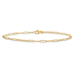 10K Polished Fancy Link Anklet