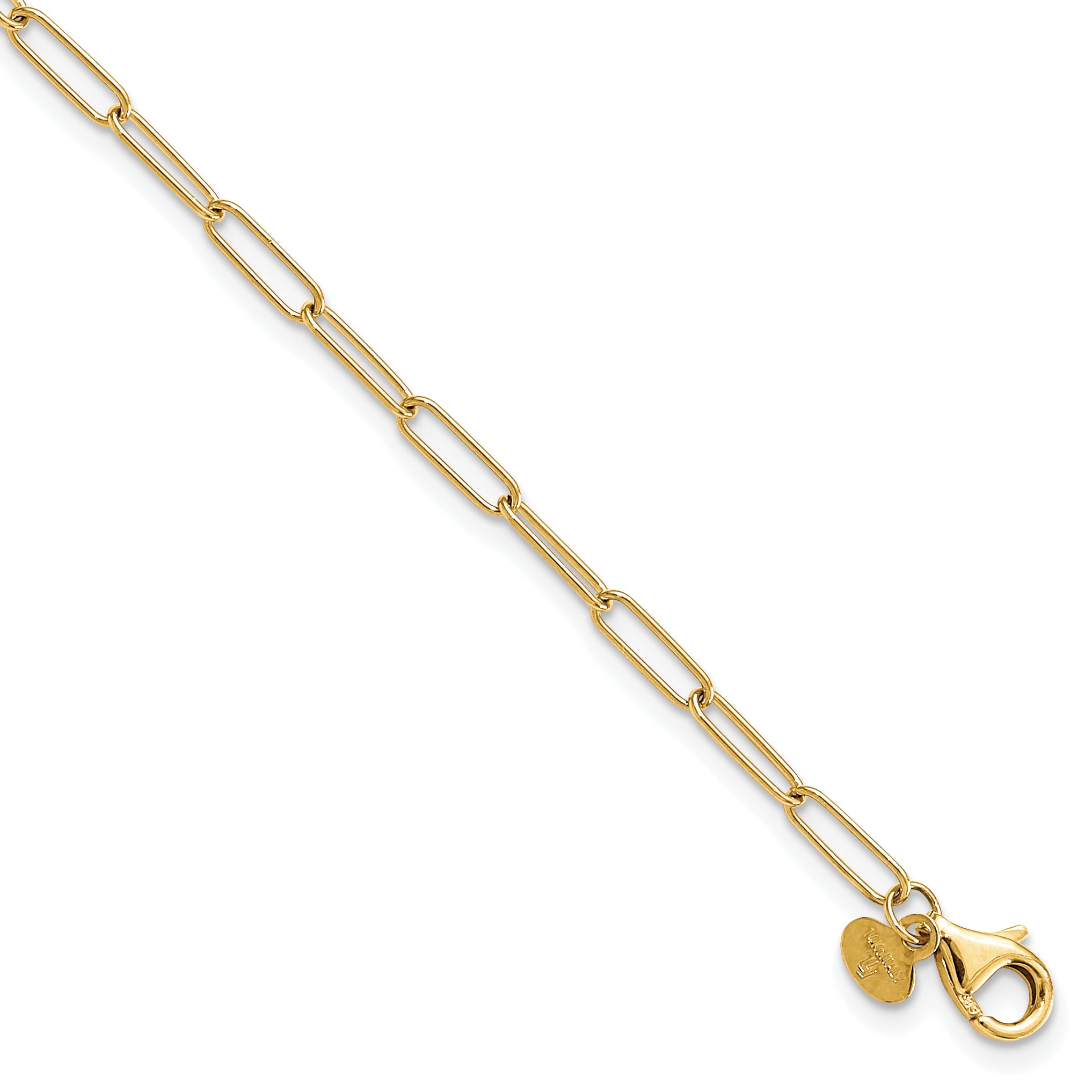 10K Polished Fancy Link Anklet