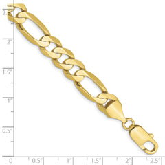 10k 8.75mm Concave Open Figaro Chain