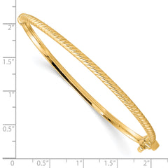 10K Polished Textured Bangle