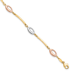 10K Tri-Color Polished Bracelet