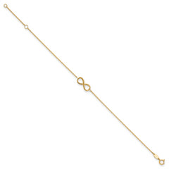 10K Polished Infinity with 1in ext. Bracelet