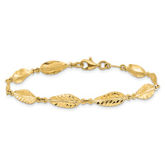 10K Polished Leaf Bracelet