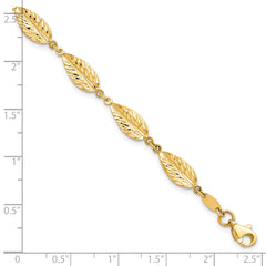 10K Polished Leaf Bracelet